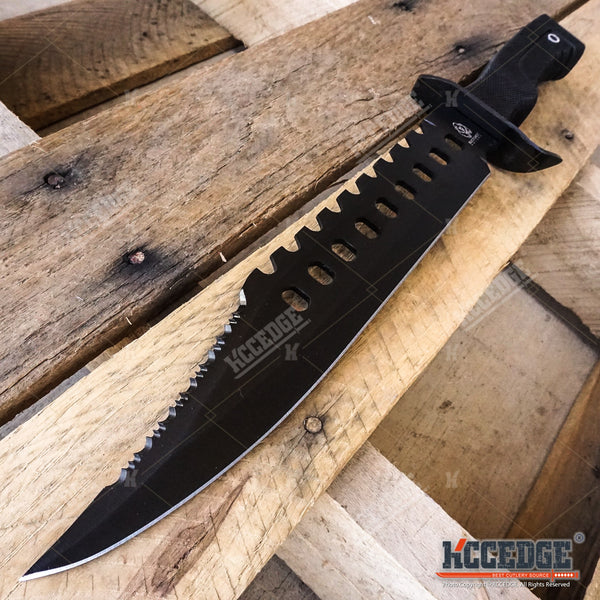 Super classic survival diving knife fixed blade Sharp blade cut the rope  hook back serrate nylon sheathed with the rope