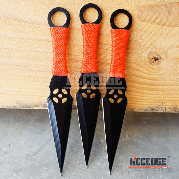 3PC 6.5 Dragon Etched Throwing Knife Set with Sheath Ninja Kunai Comb –  KCCEDGE