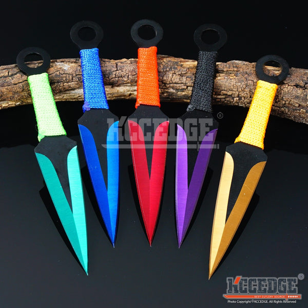 6PC 6.5 Black Widow Assorted Technicolor Ninja Throwing Knife Set +Sh –  KCCEDGE