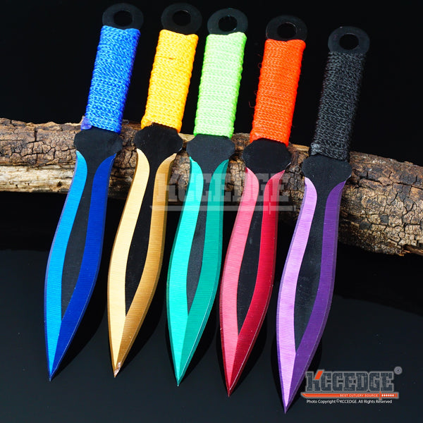 6PC 6.5 Black Widow Assorted Technicolor Ninja Throwing Knife Set +Sh –  KCCEDGE