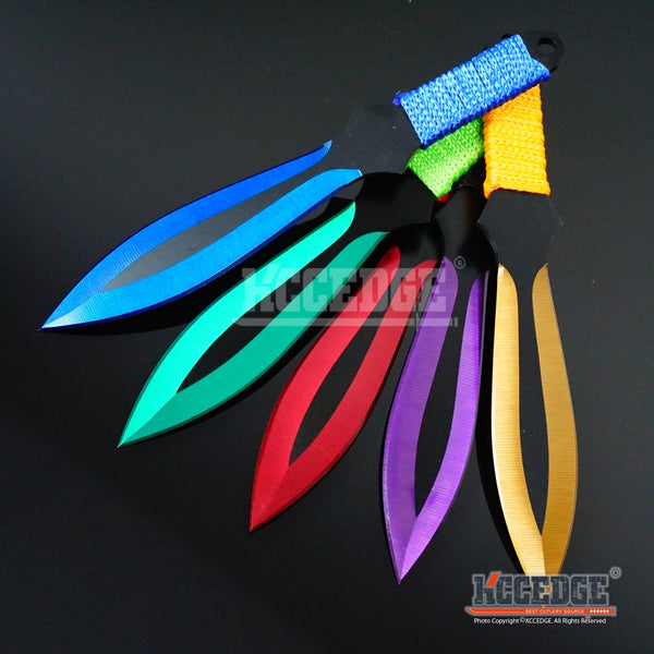 3PC 6.5 Ninja Kunai Biohazard Tactical Technicolor Throwing Knife Set –  KCCEDGE