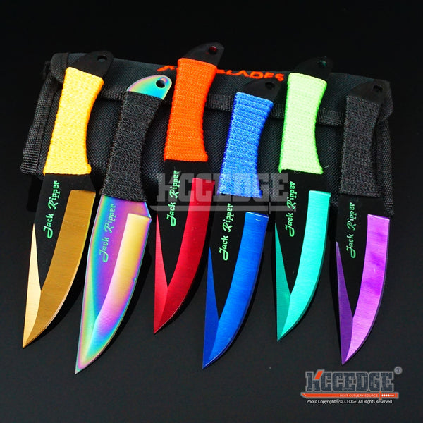 6PC 6.75 STAR WAR Super Sharp Assorted Technicolor Throwing Knife