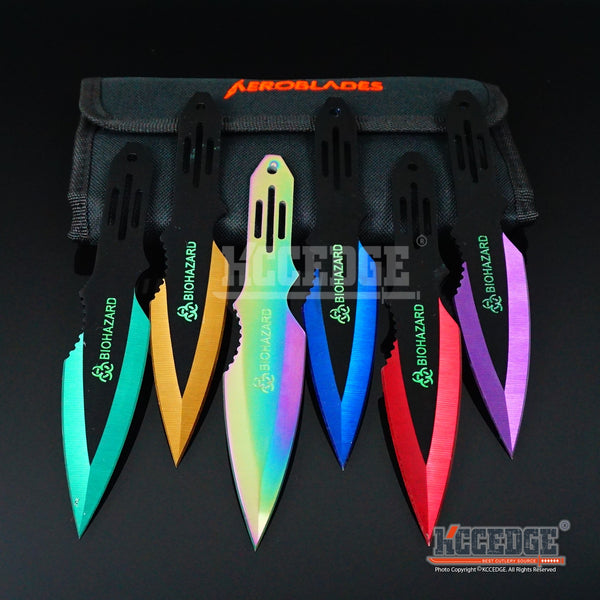 3PC 6.5 Ninja Kunai Biohazard Tactical Technicolor Throwing Knife Set –  KCCEDGE