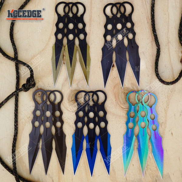 3PC 6.5 Ninja Kunai Biohazard Tactical Technicolor Throwing Knife Set –  KCCEDGE