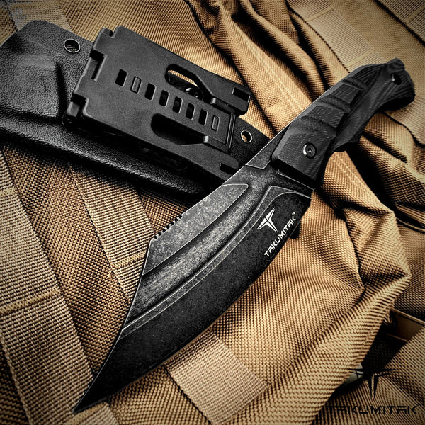 TAKUMITAK 10 Fixed Blade Knife Full Tang D2 Blade 4.90mm Clip Point B –  KCCEDGE