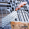 Image of 2PC COMBO Chrome American Flag FIXED CLEAVER + Damascus Etched SHAVER CLEAVER