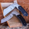 Image of 2PC Black Set BUCKSHOT CLEAVER + BUCKSHOT CLEAVER SHAVER STYLE Folding Knife