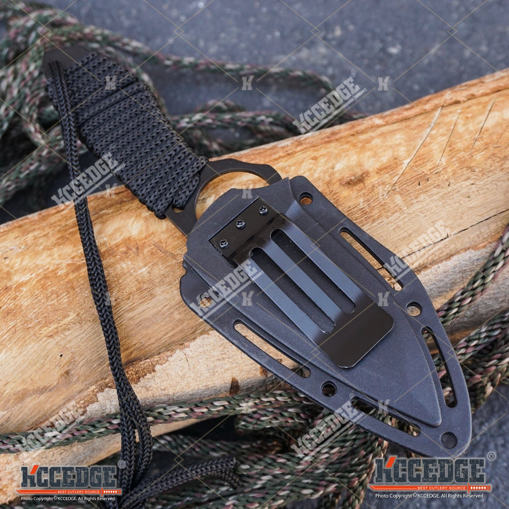 8.5 TACTICAL COMBAT FIXED BLADE NECK KNIFE w/ SHEATH – KCCEDGE