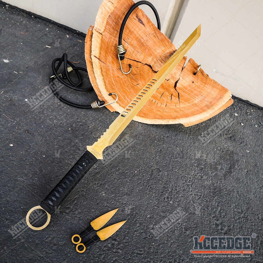 12PC Ninja Hunting KNIVES Full Tang Kunai Combat Throwing Knife Set Ca –  KCCEDGE